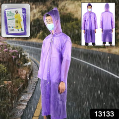 EVA Raincoat Protect Body Arms Legs, Waterproof Reusable Rain Poncho for Women M - 13133_reusable_eva_rain_coat_1pc