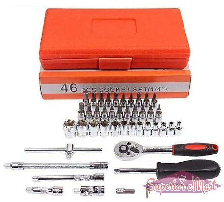 46 in 1 Pcs Tool Kit & Screwdriver and Socket Set - Superior eMart