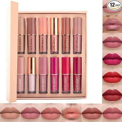 Velvet Matte Liquid Lipstick Set of 12 - Superior eMart