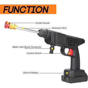 48v car washer gun with extension rod, quick connector, and lithium battery for effective cleaning