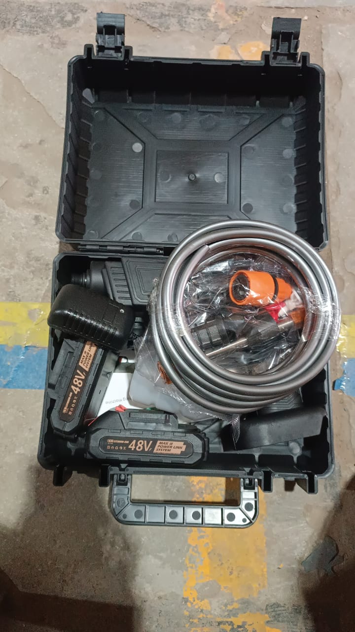48v car washer gun kit in portable case with hose and accessories for effective car cleaning