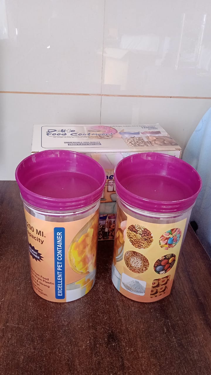 Plastic  Kitchen Food Containers Set (1200ml Approx, Set Of 2 Pc) - 10175_pla_food_containers_1200ml_2pc