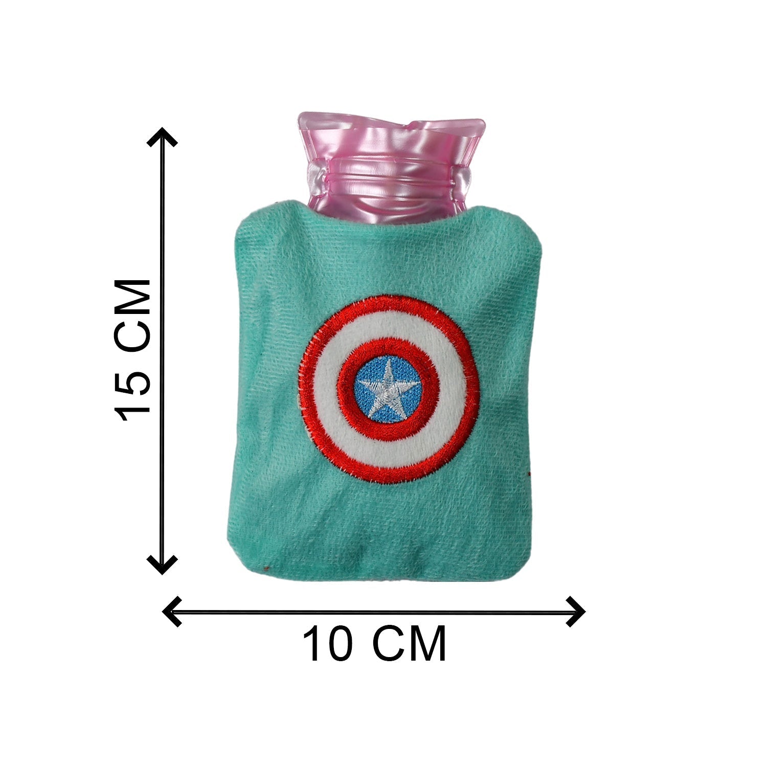 Captain America Print Small Hot Water Bag with Cover for Pain Relief - 6517_chb_captain_shield_hotbag