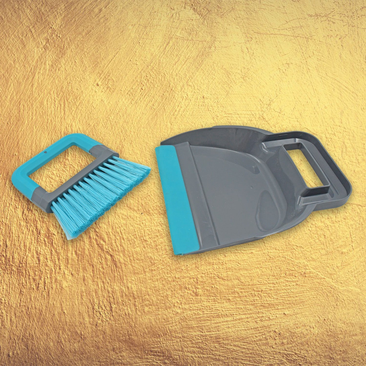 Plastic broom brush and dustpan for quick clean-ups