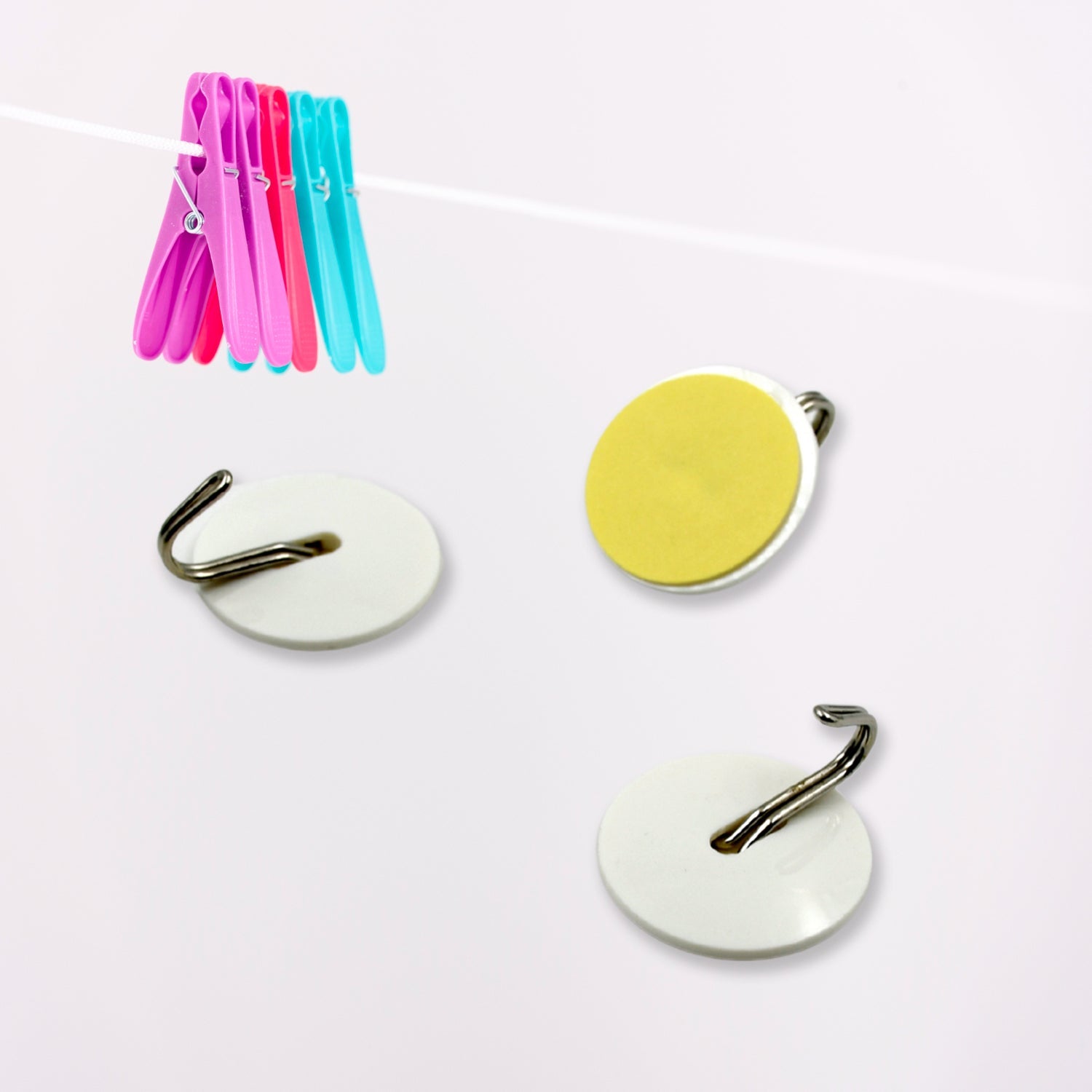 Strong Self-Adhesive Hooks (2 Pc): Heavy Duty, Waterproof, All-Purpose - 4216_adhesive_wall_hook_3pc_set_no21