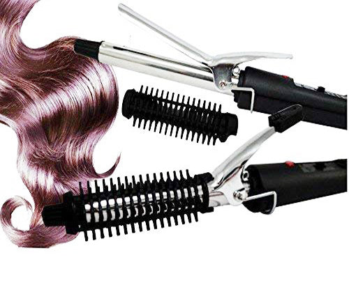 Sleek black curling iron with barrel for easy styling.