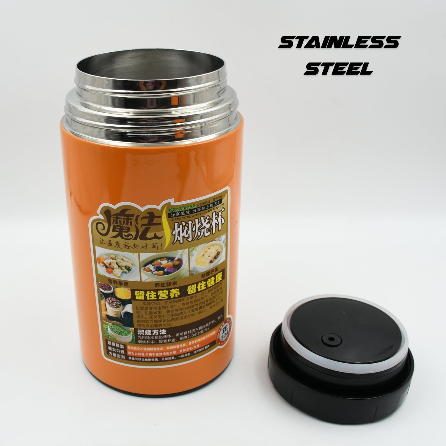 Stainless Steel Water Bottle With Foldable Spoon & Handle Easy to carry, Leak Pr - 12771_ss_water_bottle_1000ml_no86