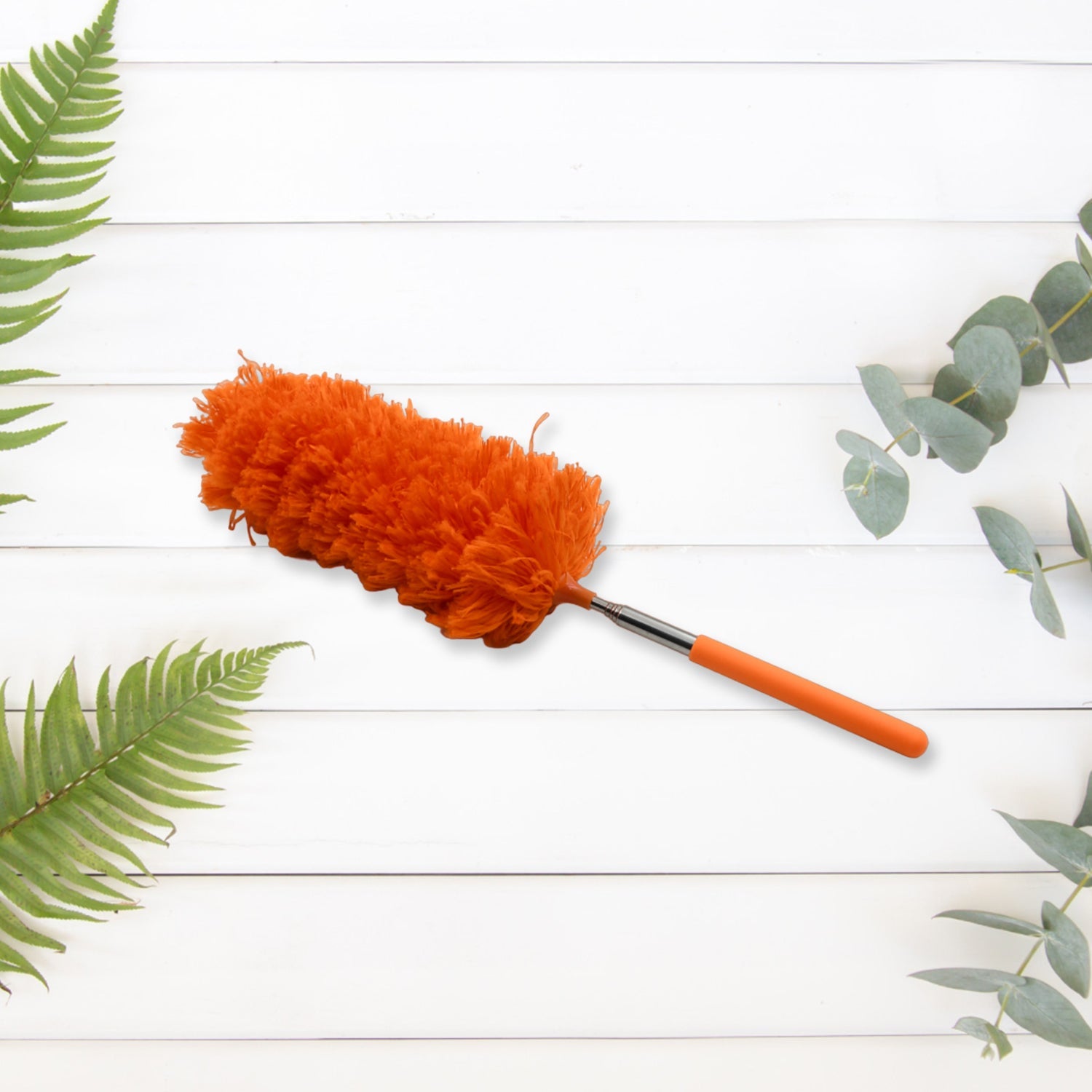 Adjustable Long Handle, Microfiber Duster for Cleaning, Microfiber Hand Duster W - 4382_adjustable_microfiber_duster_orange