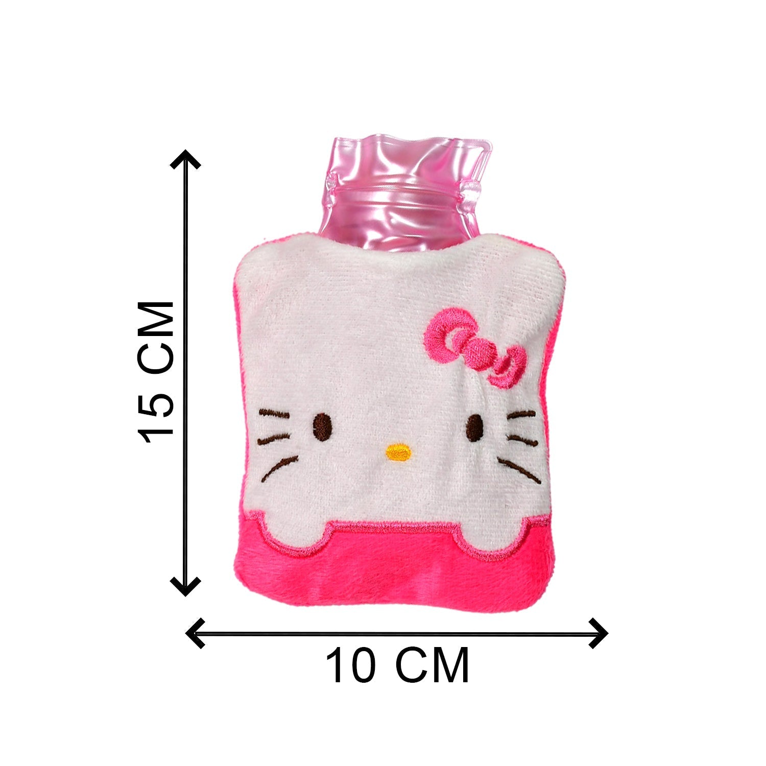 Pink Hello Kitty Small Hot Water Bag with Cover for Pain Relief - 6520_chb_pnk_hellokitty_hotbag