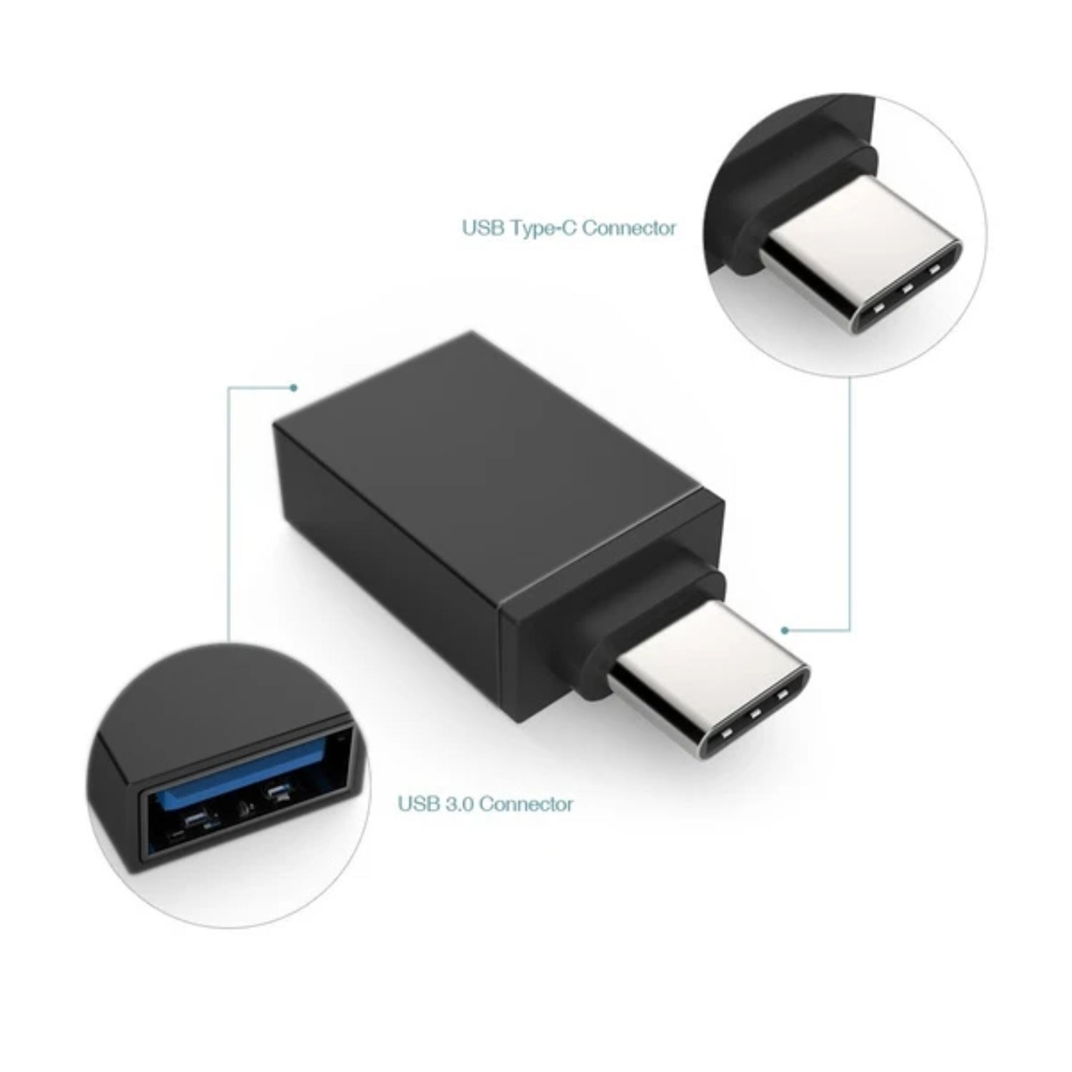 Compact Type-C OTG adapter for external devices.