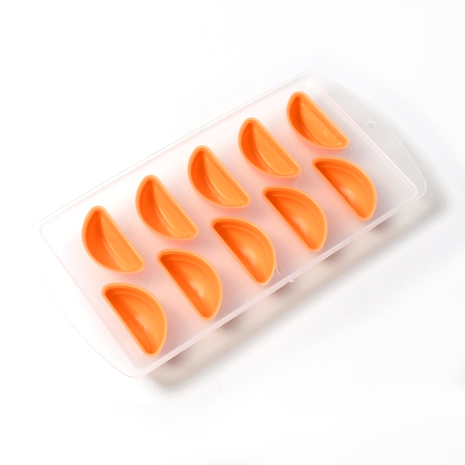 Silicone Mold Ice Cube Tray Creative Sweet Multi Type Ice Tray Buckets, Ice Cube - 5708_orange_shape_ice_tray_1pc