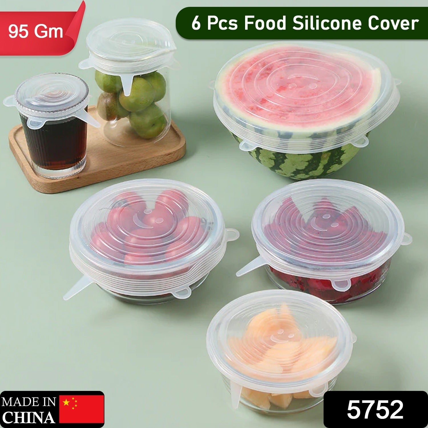 Silicone Stretch Lids, Food Cover For Freezer Microwave Oven Dishwasher Safe Fre - 5752_silicone_stretch_lids_6pc