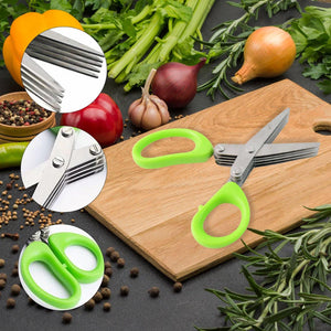 Superior eMart 5-blade kitchen scissors with ergonomic handle for easy herb and vegetable cutting