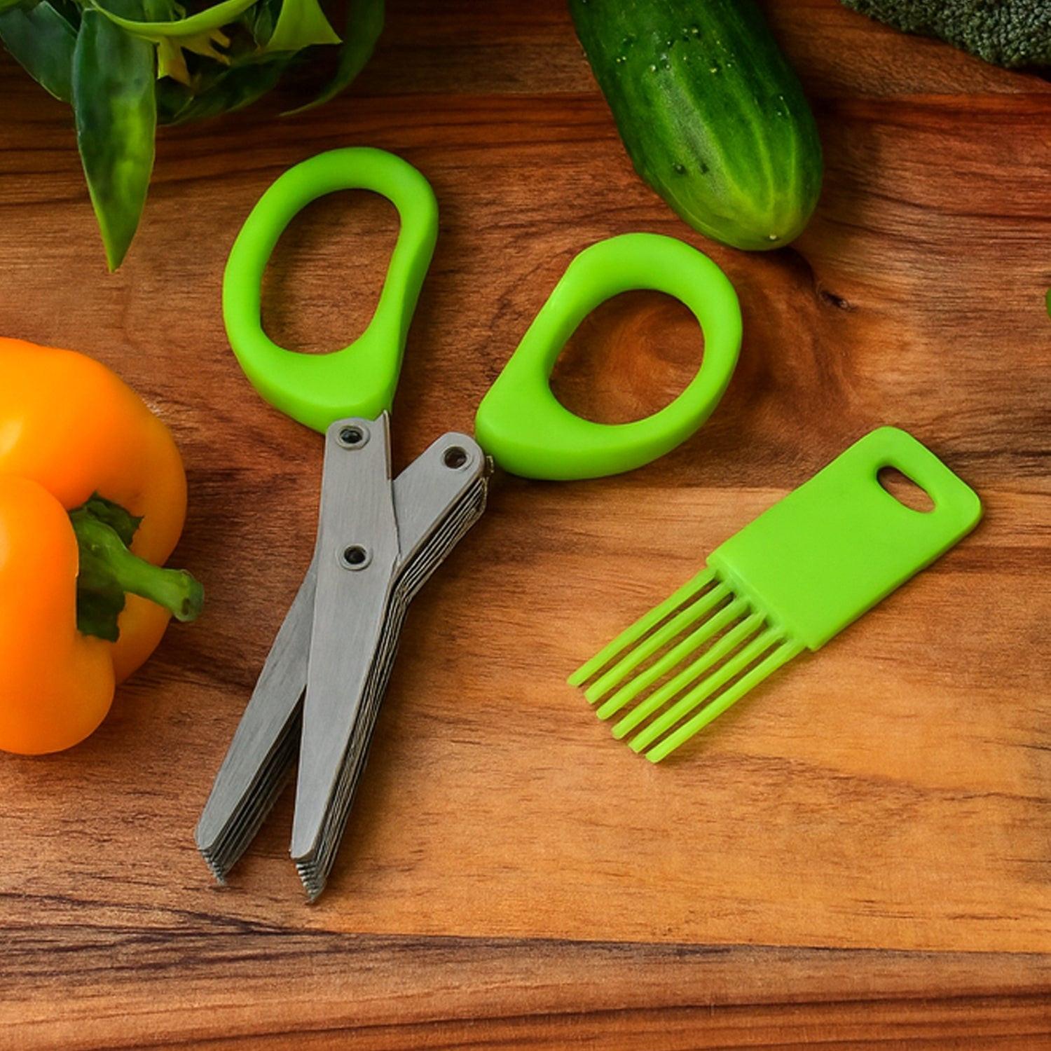 Superior eMart 5-blade kitchen scissors with ergonomic handles for easy vegetable preparation