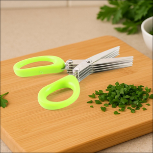 5-Blade Kitchen Scissors with Green Handles - Superior eMart