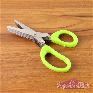 5-Blade Kitchen Scissors with Green Handles - Superior eMart