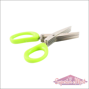 5-Blade Kitchen Scissors with Green Handles - Superior eMart