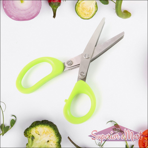 5-Blade Kitchen Scissors with Green Handles - Superior eMart