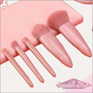 5 in 1 Makeup Brush Set with Mirror Case - Superior eMart