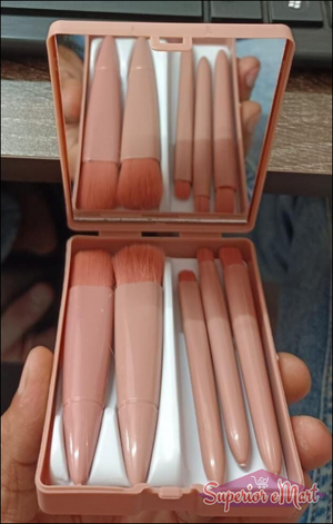 5 in 1 Makeup Brush Set with Mirror Case - Superior eMart