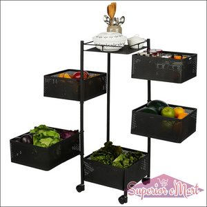 5 Layer Multipurpose Kitchen Storage Trolley With Wheels - Superior eMart