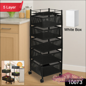 5 Layer Multipurpose Kitchen Storage Trolley With Wheels - Superior eMart