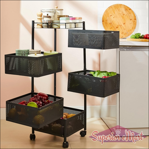 5 Layer Multipurpose Kitchen Storage Trolley With Wheels - Superior eMart