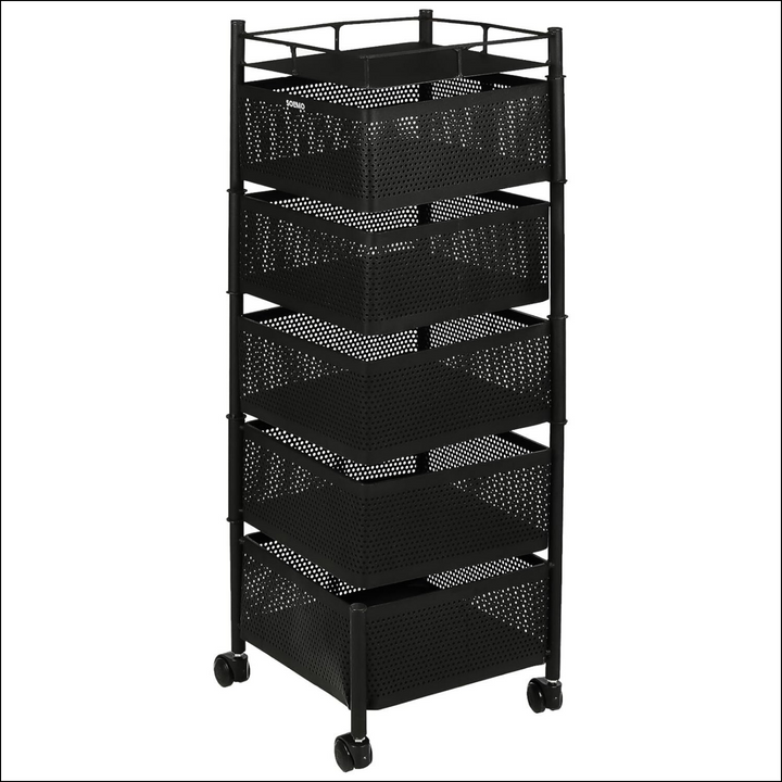 5 Layer Multipurpose Kitchen Storage Trolley With Wheels - Superior eMart