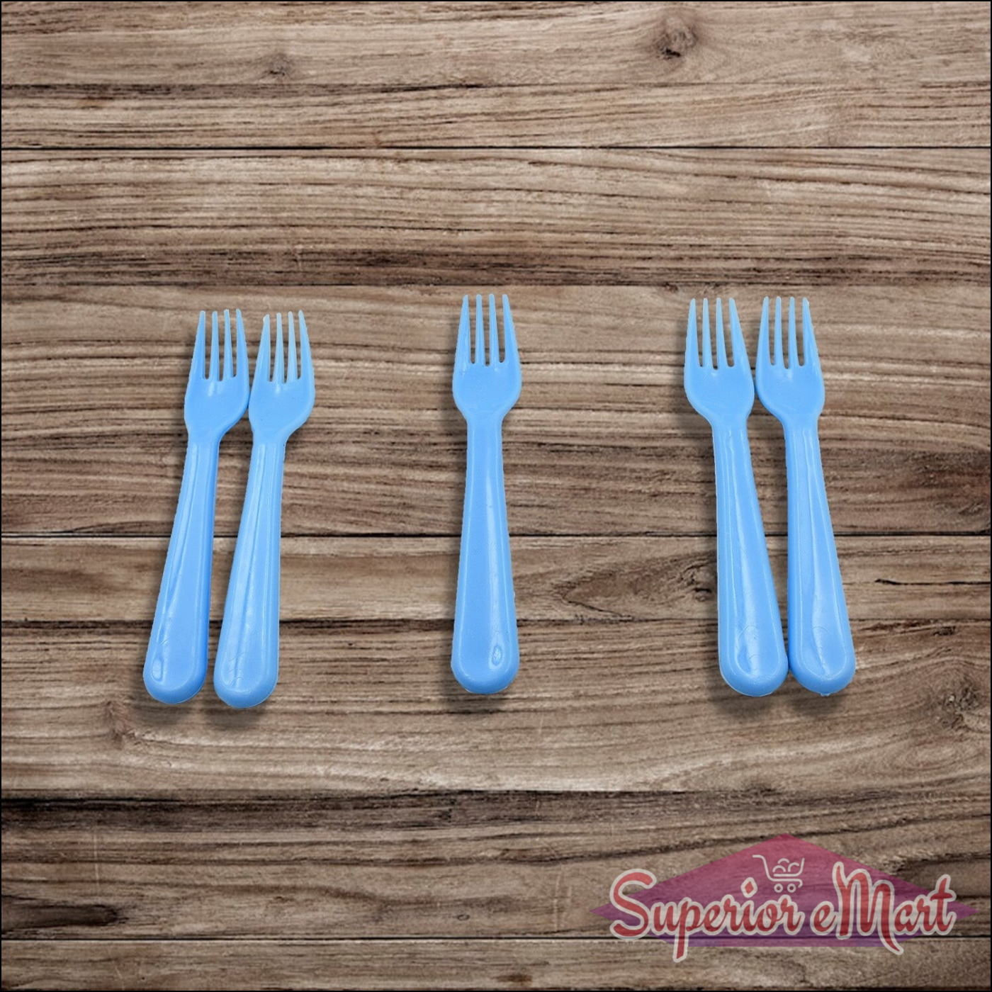 Set of blue serving forks for kitchen, perfect for serving salads and appetizers