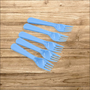 Superior eMart Blue Serving Fork Set for Kitchen with Five Durable Plastic Forks