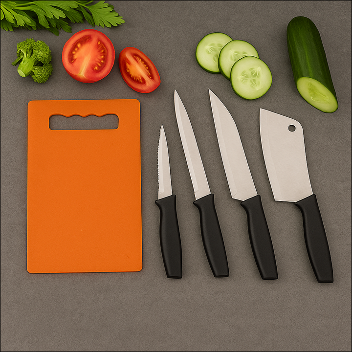 5-Piece Cutting Board with Knives - Superior eMart
