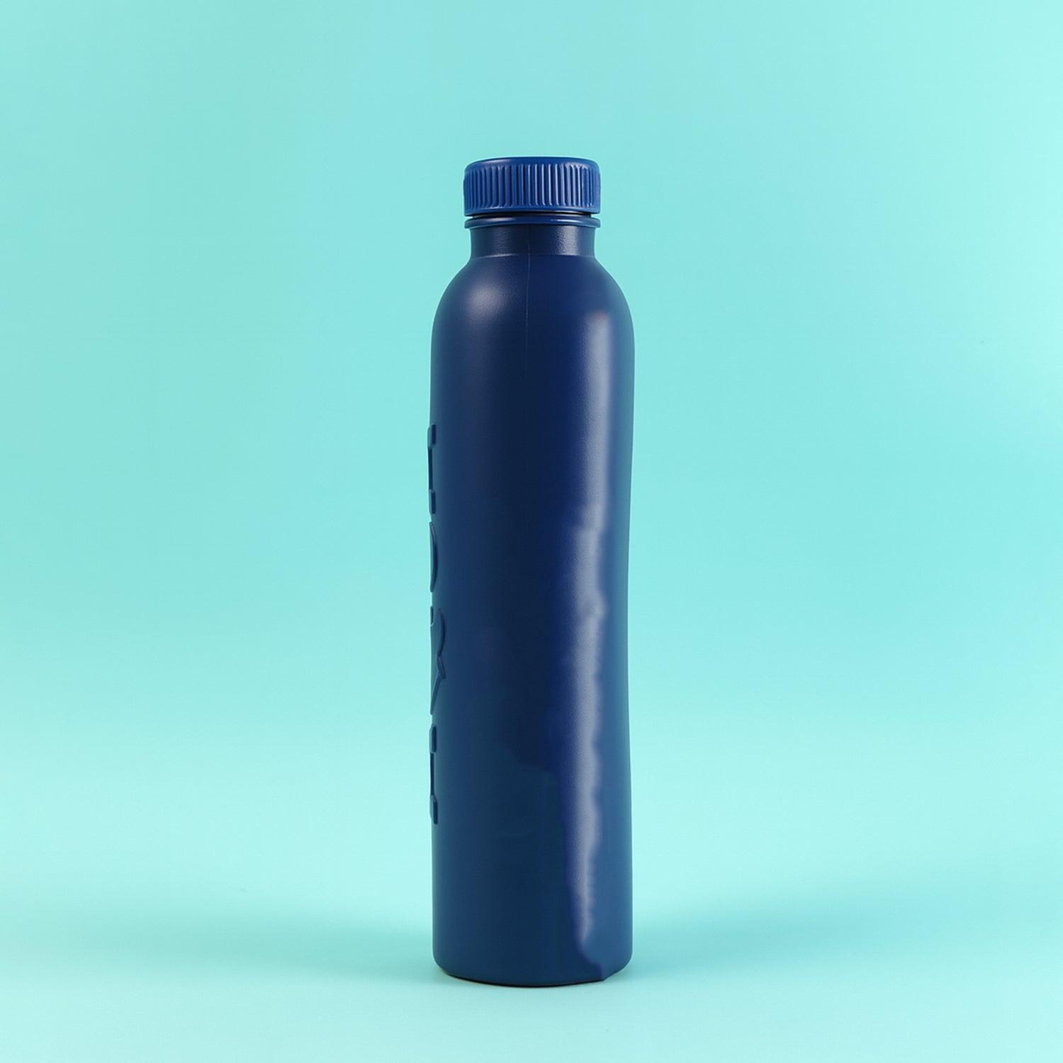 500ml water bottle with cap in navy blue, ideal for hydration on-the-go
