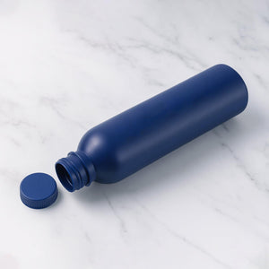 500ml water bottle with cap in navy blue, perfect for staying hydrated at home or on the go