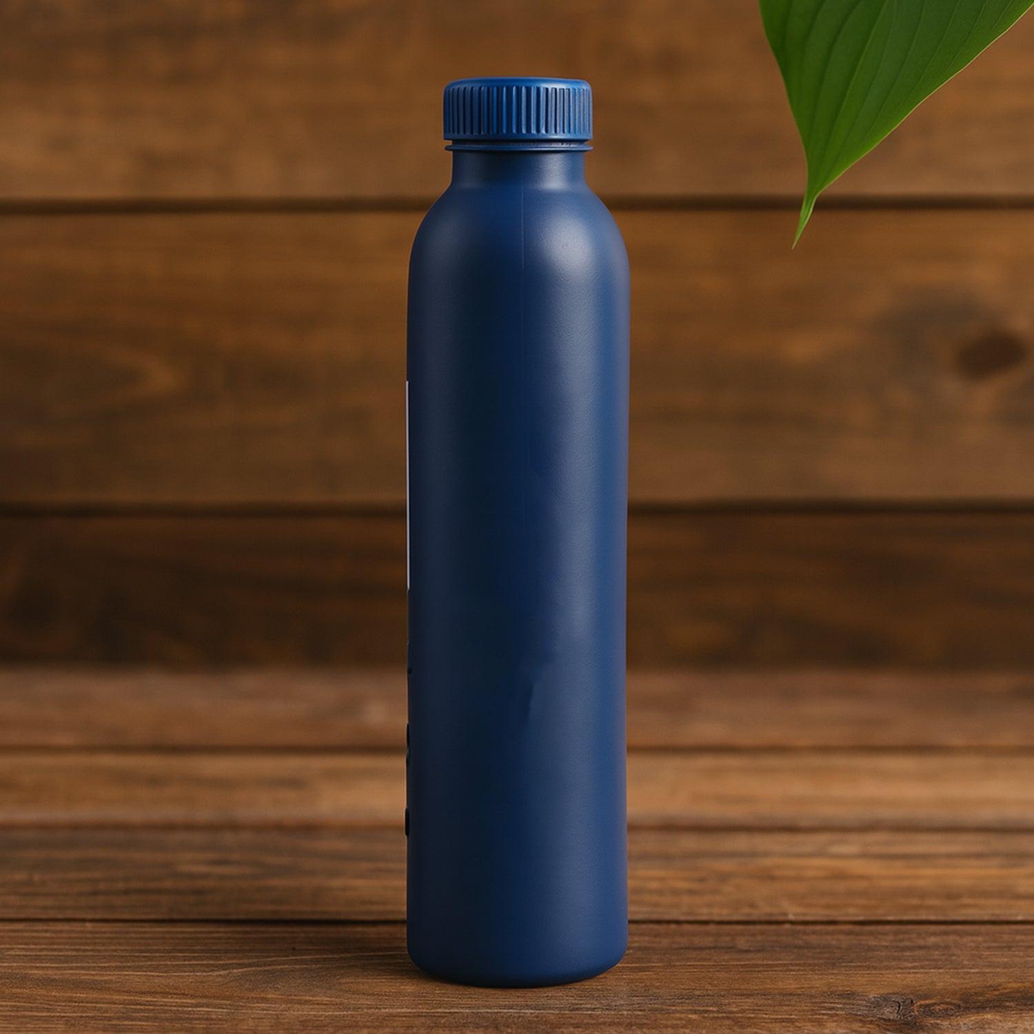 Durable blue 500ml water bottle with cap for easy hydration on the go