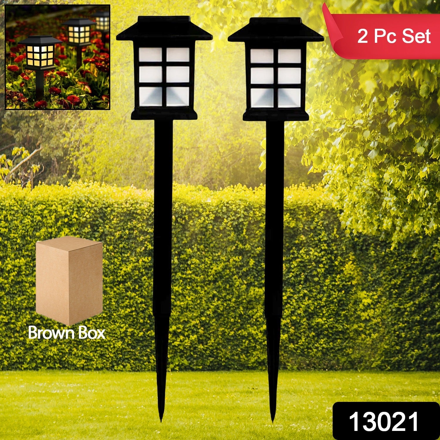 Solar Garden Lights, Outdoor Solar Landscape Lights, Waterproof Outdoor Solar Li - 13021_led_solar_garden_light_2pc