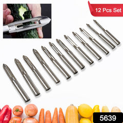 Multi-Purpose Stainless Steel Peeler With Handle For Vegetables, Potato Peeler,  - 5639_ss_multi_peeler_12pc_set