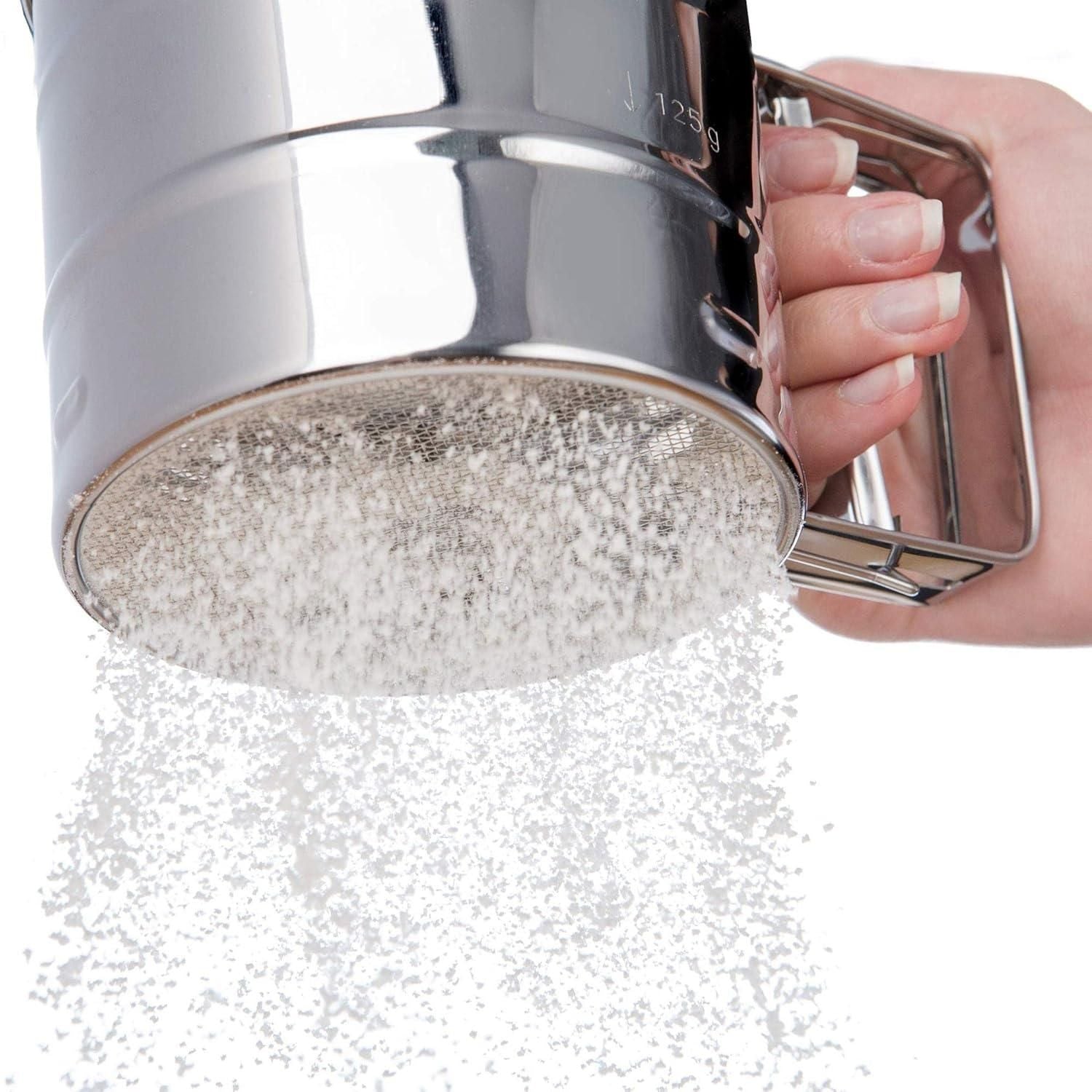Flour Sifter Atta Chhani Hand Press Design Stainless Steel 3