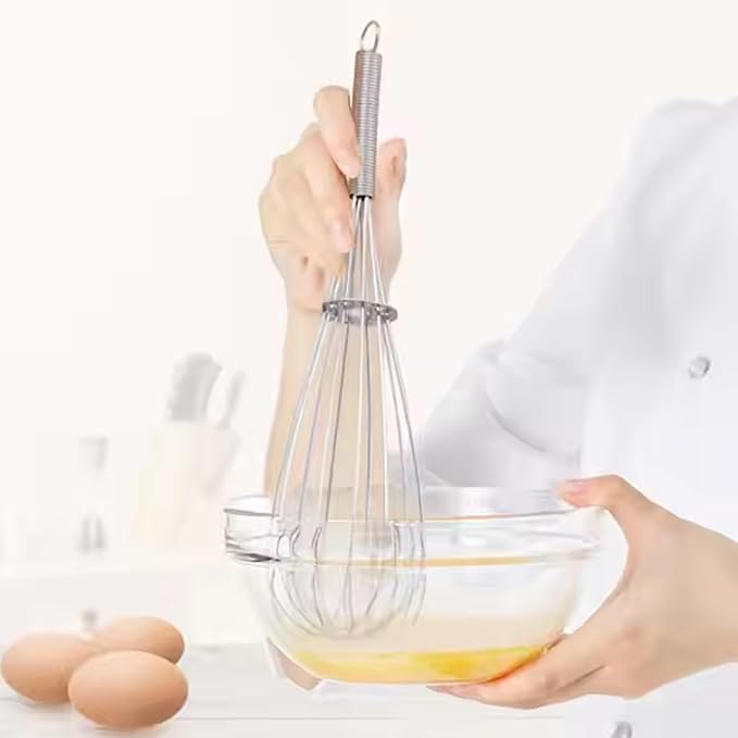 Stainless Steel Manual Milk Frother / Egg Whisk / Free Egg Separator (1 Pc)
