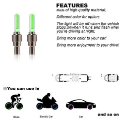 0543 Led Flash Light Lamp Tyre Wheel Valve Sealing Caps - Superior eMart