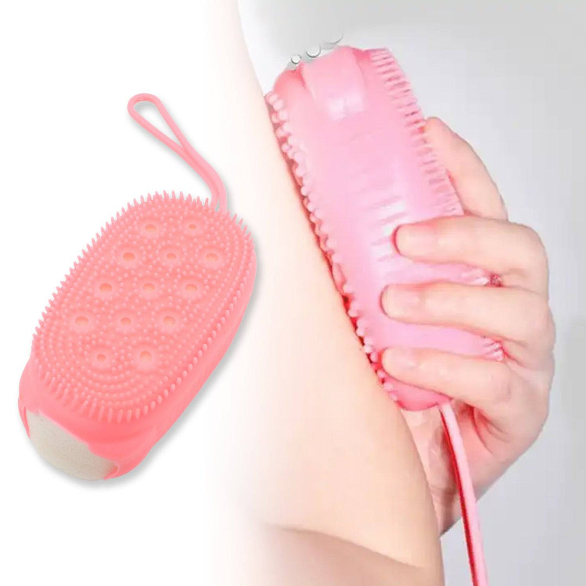 1436  Silicone Super Soft Silicone Bath Brush Double-sided Body Scrubber Brush For Deep Cleasing Exfoliating Ultra-soft Scrubber(1 Pc) - Superior eMart