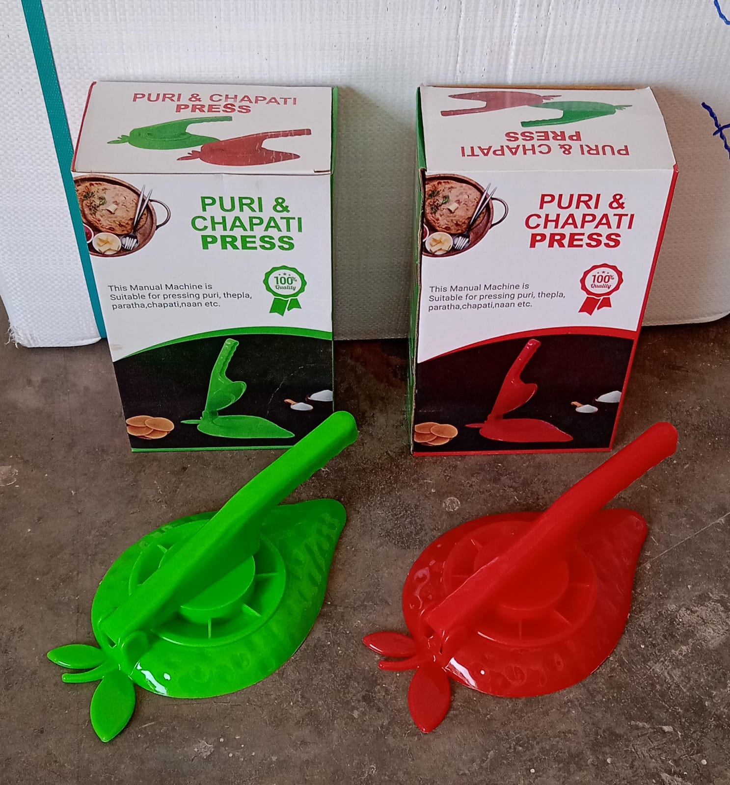 Plastic Kitchen Press: Strawberry Design, Manual, Easy to Use (1 Pc) - 5781_puri_n_chapati_press_1pc