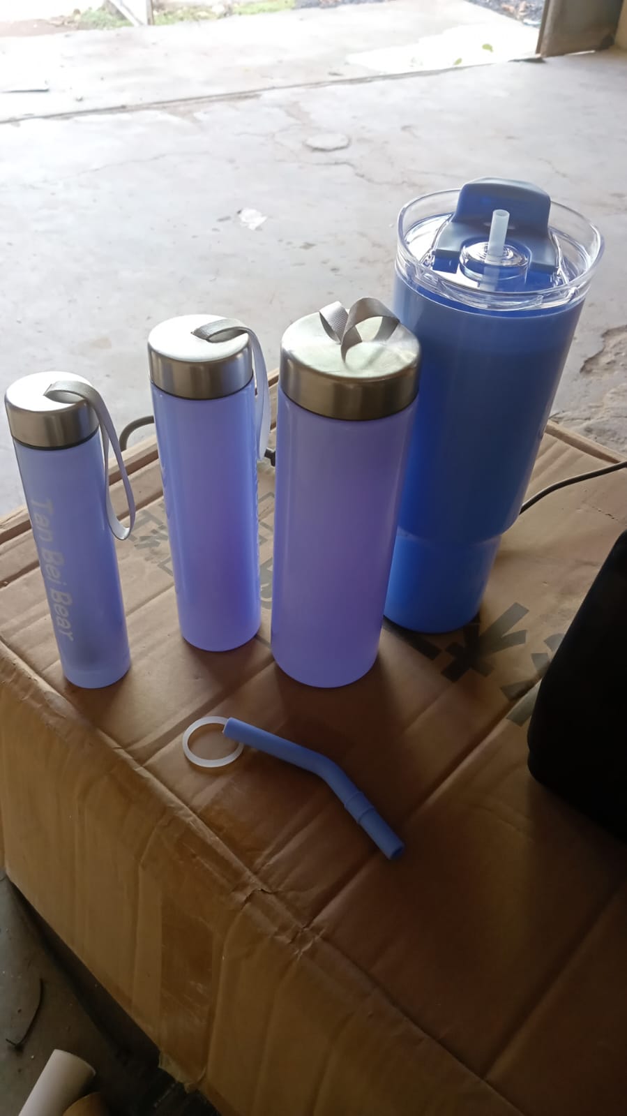 Plastic Water Bottle 3 Different Size Bottle & 1 pc Tumbler With Straw (4 Pc Set - 13272_4in1_water_bottle_n_tumbler