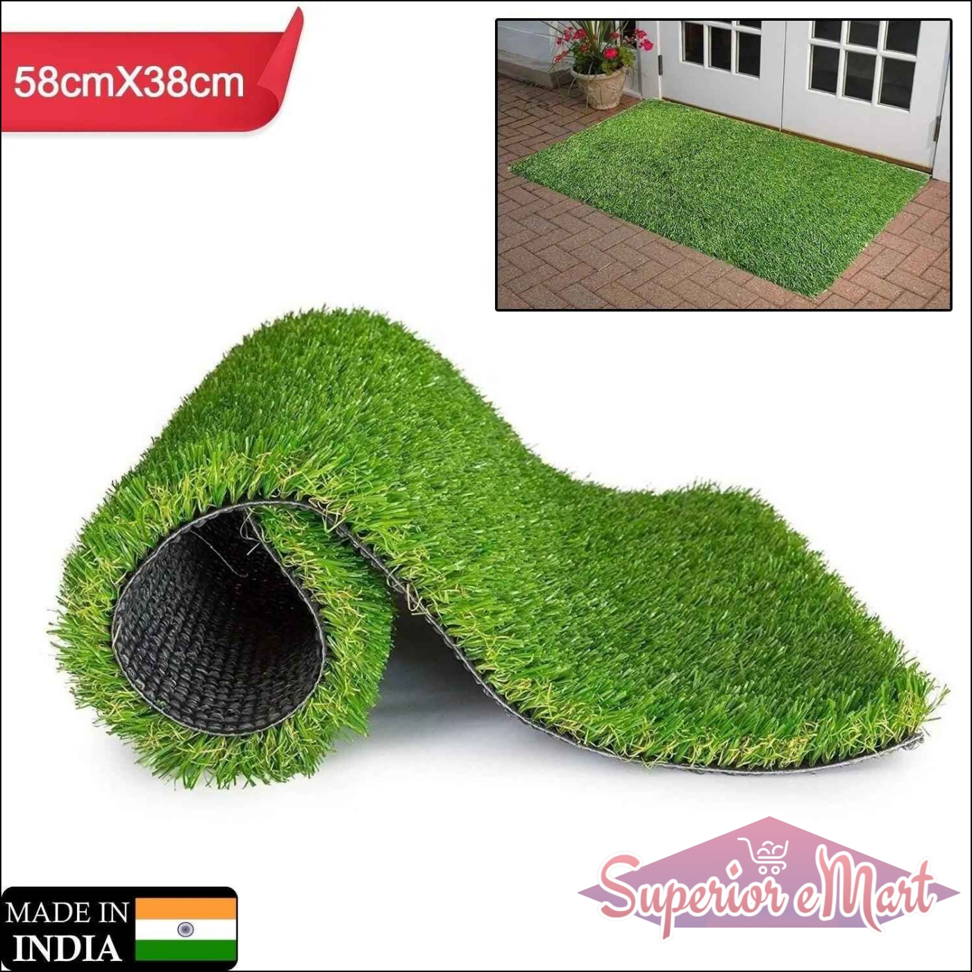 58x38cm Balcony Grass Mat - Superior eMart