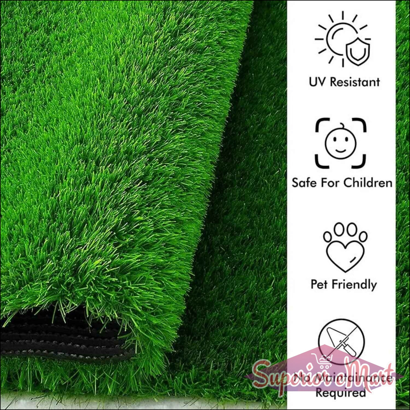 58x38cm Balcony Grass Mat - Superior eMart