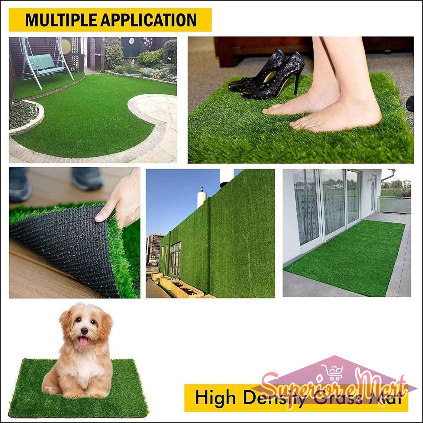 58x38cm Balcony Grass Mat - Superior eMart