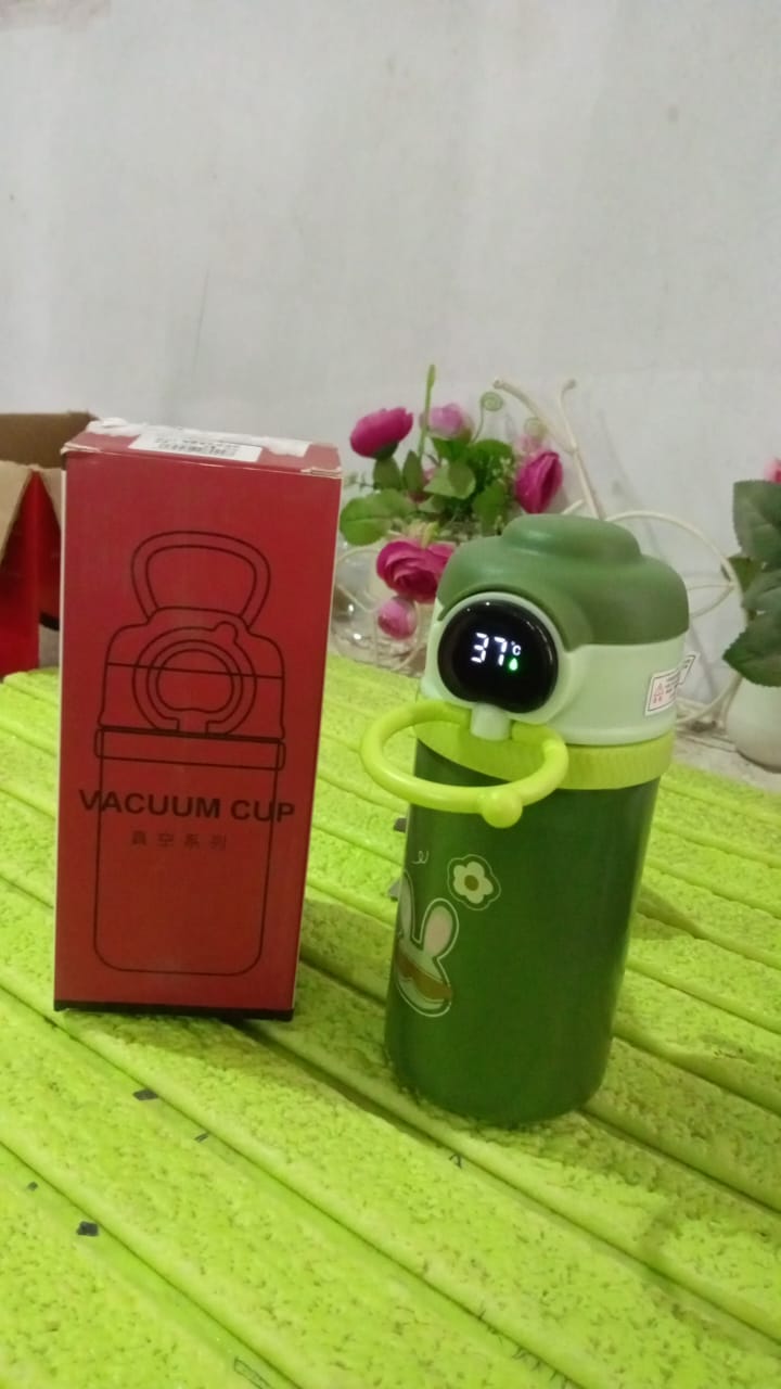 Vacuum Cup / Bottle, Push Button Temperature Display Bottle | With Handle & Stra - 13290_ss_temperature_bottle_550ml