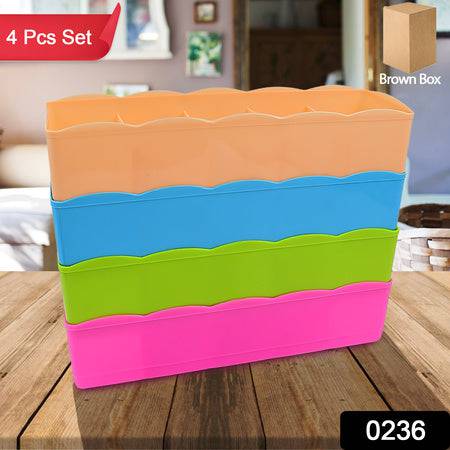 236 5-compartments Sockshandkerchiefunderwear Storage Box Socks Drawer Closet Organizer Storage Boxes (Pack Of 4) - Superior eMart