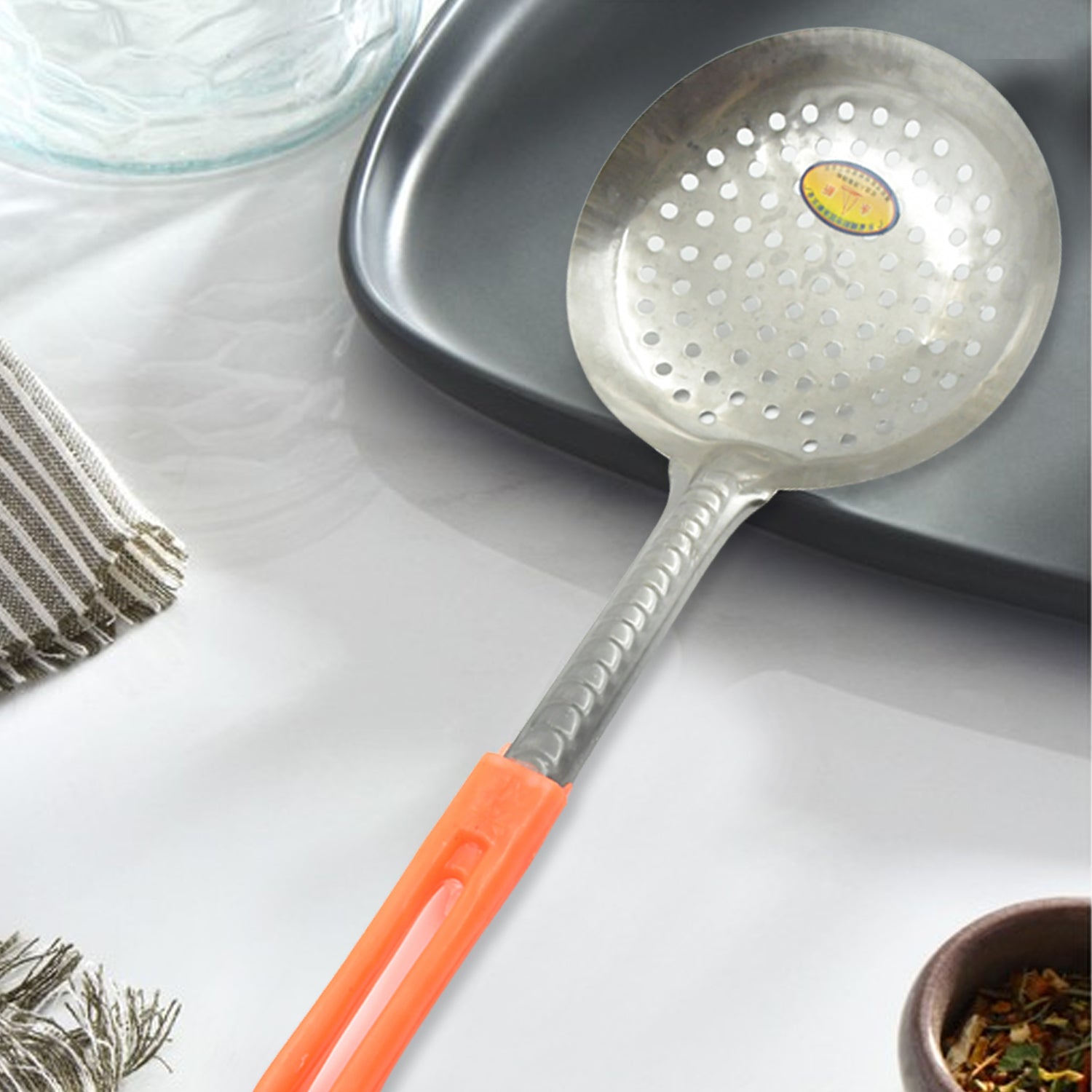 Colander Spoon, Non Slip Hand Polished Thickened Hot Pot Spoon for Kitchen for R - 5778_ss_cooking_colander_spoon_1pc