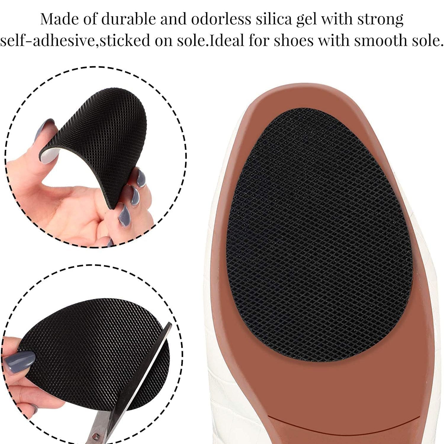 Non-Slip Shoe Pads, Rubber Shoe Sole Protector Pads, Self-Adhesive Shoe Grips Pa - 17929_shoe_sole_protector_pad_10pc