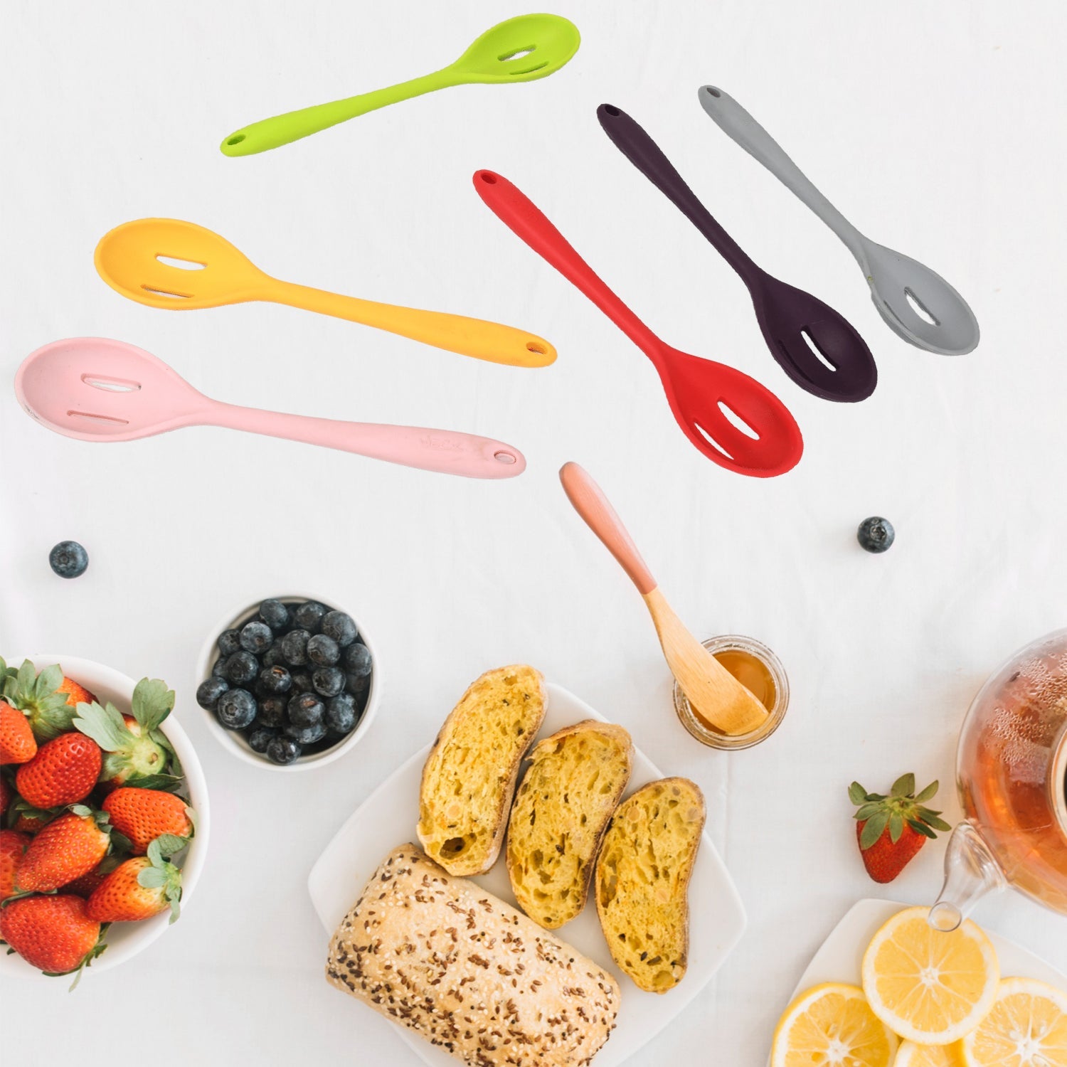 Multipurpose Silicone Spoon, Silicone Basting Spoon Non-Stick Kitchen Utensils H - 5660_silicone_cooking_spoon_6pc_no41